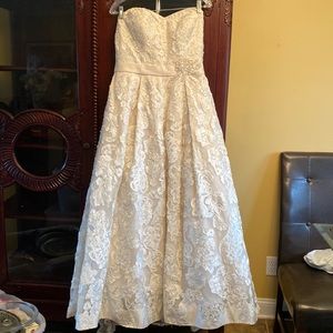 Oleg Cassini Laser Cut Organza Wedding Dress